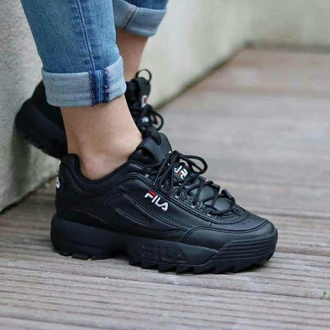 Buruan Dapetin˃˃ Sepatu sneakers casual running fila disruptor II 2 full hitam cewek women wanita im