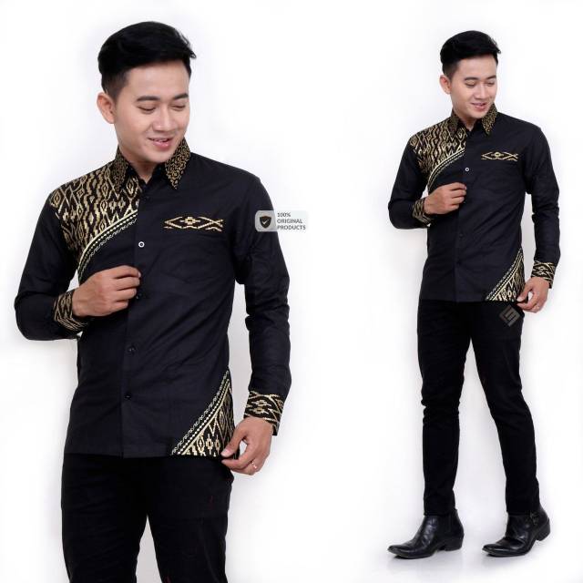 Kemeja Kombinasi Batik Songket