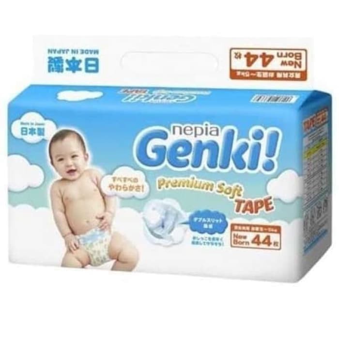 Nepia Genki Tape / Popok Bayi New Born Isi 44pcs