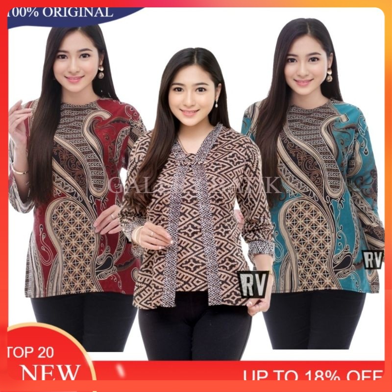 ATASAN BATIK WANITA MODERN  BAJU BATIK KANTOR WANITA BATIK SERAGAM