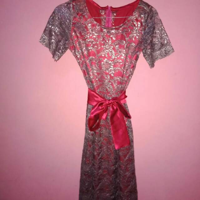 Dress brukat acara formal/non formal