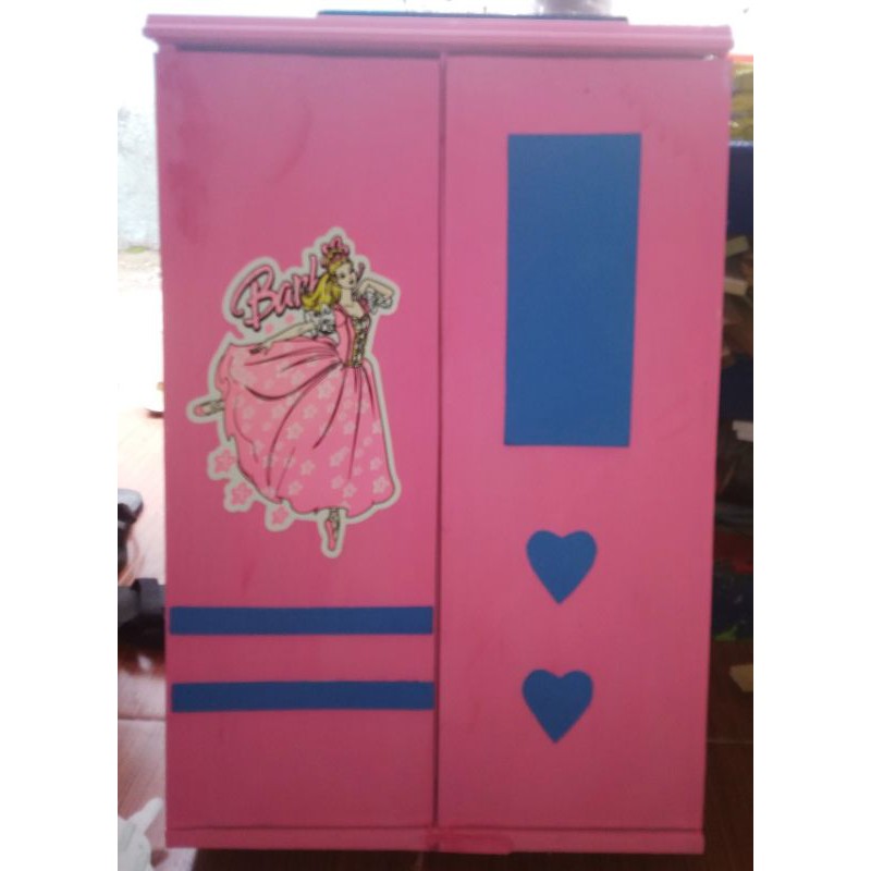 Lemari pakaian boneka Barbie ukuran jumbo khusus boneka bjd 60cm