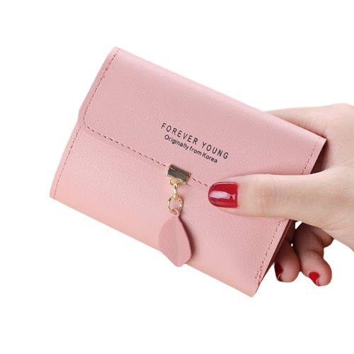♥TASBLUE♥A18 COD Dompet wanita A18 Kecil Forever Young Daun Bahan PU Kulit Mini Fashion Import-4