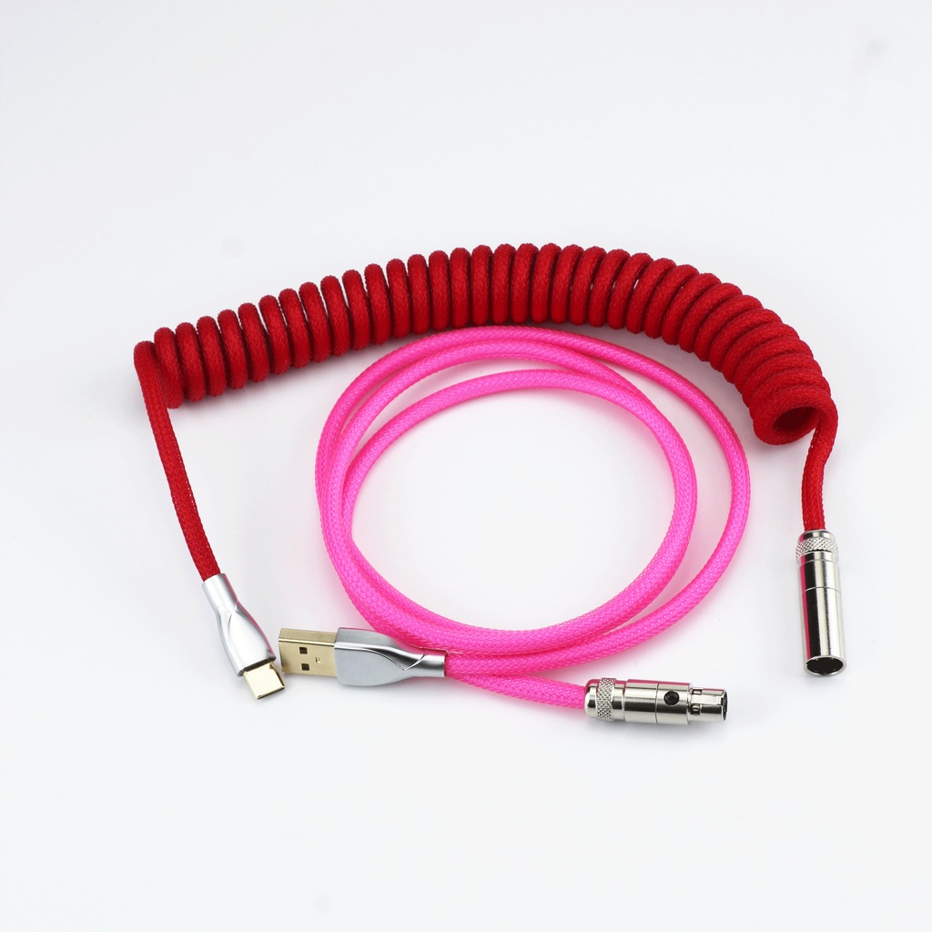 Coiled Cable wire Mechanical Keyboard  USB cable Type-c USB port for GK61 RK61 keyboard kit DIY