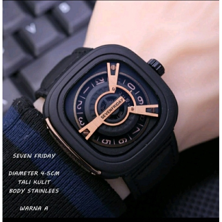 BISA COD - JAM TANGAN PREMIUM CLASS MEN SQUARE MEKANIK STRAP LEATHER