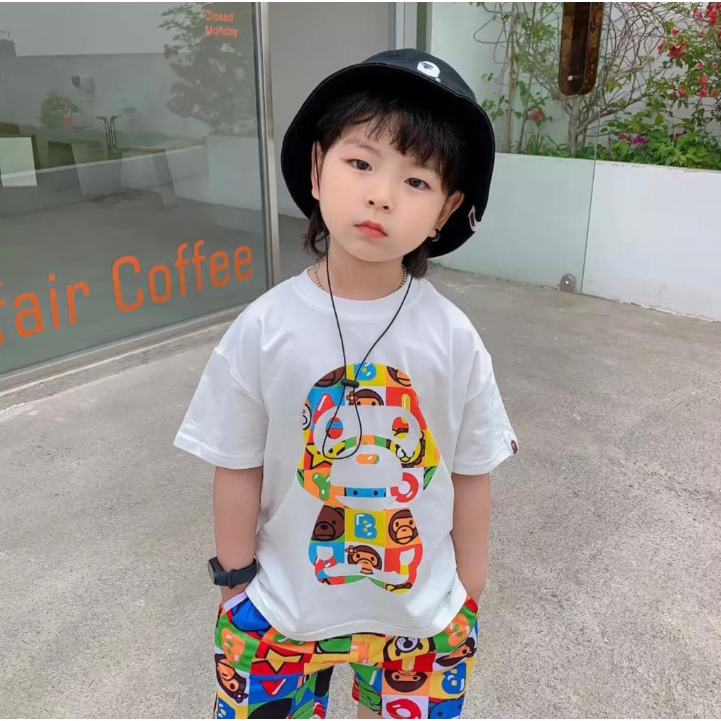 setelan baju bubu bayi anak motif bape milo size 1-5 tahun bahan katun lembut/ setelan baju bubu bayi anak laki laki trending/ setelan baju bubu bayi anak perempuan/ setelan baju bubu bayi anak terbaru terlaris/ setelan baju bubu bayi anak bape kids milo