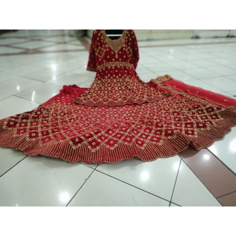 Lehengga India beludru  siap pakai/ lehengga india lengha lenggha lengga jodha muslim fashion sarung pengantin/baju India