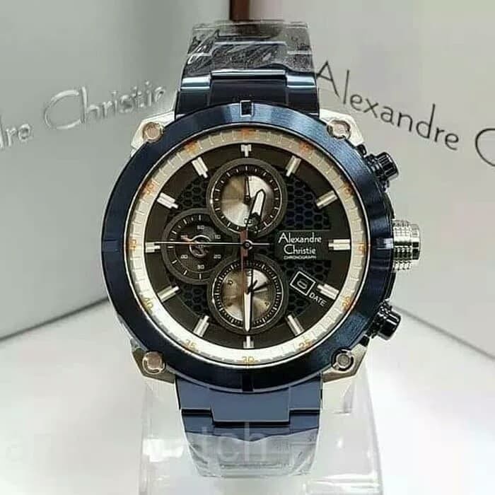 JAM TANGAN PRIA WANITA    ALEXANDRE CHRISTIE AC6490 MC AC 6490 BLUE PRIA JAM TANGAN ORIGINAL