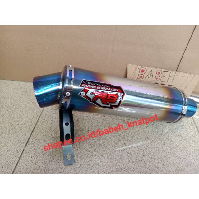Silincer knalpot R9 mugello blue inlet 50mm pnp vixion verza scorpio cb150r