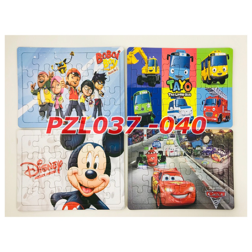 PZL037 040 Puzzle Medium Karakter Kartun Mickey Cars Boi Tayo