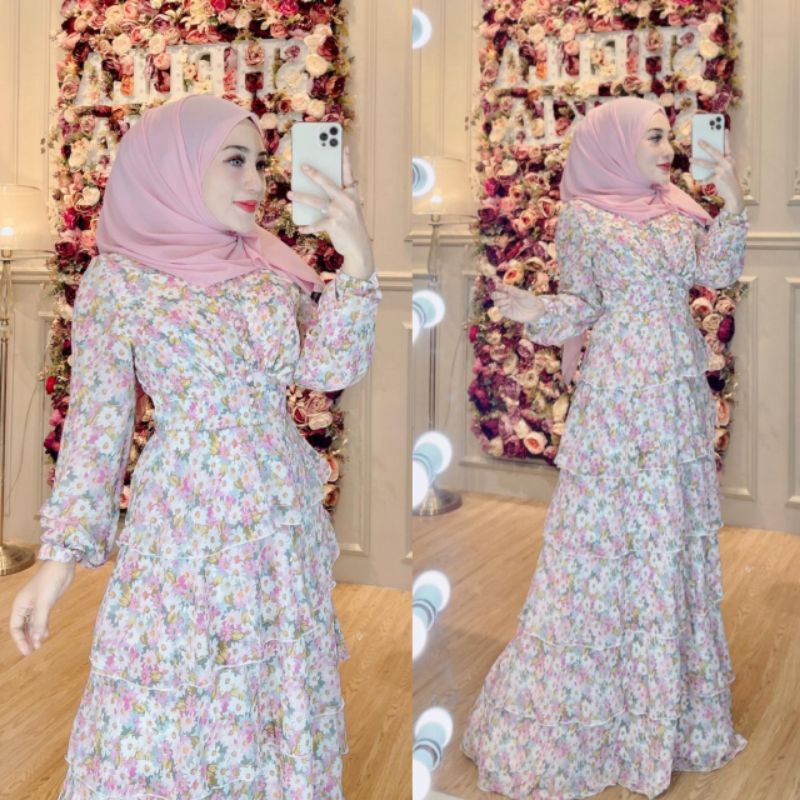 dress flower tingkat ORI by Shellasaukia