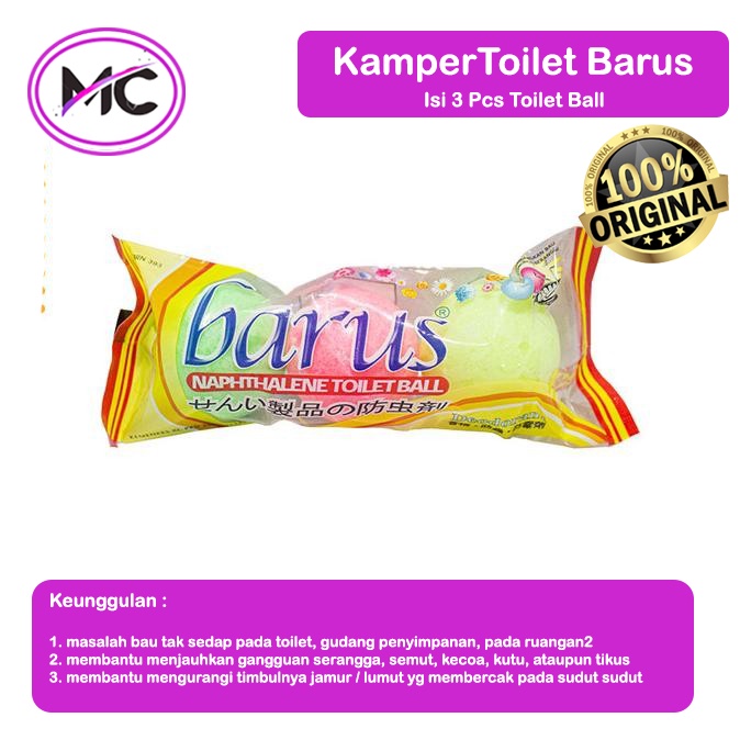 Kamper Toilet Kapur Barus Kamar Mandi Lemari Pakaian Bola Warna Anti Tikus Kecoa Serangga Toillet Ball Original