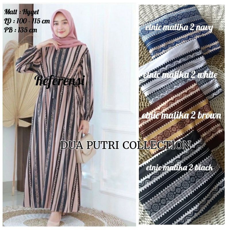 Gamis Hyget Busui Motif Etnic Malika dan Gamis Hyget Busui Motif Bunga Sultan