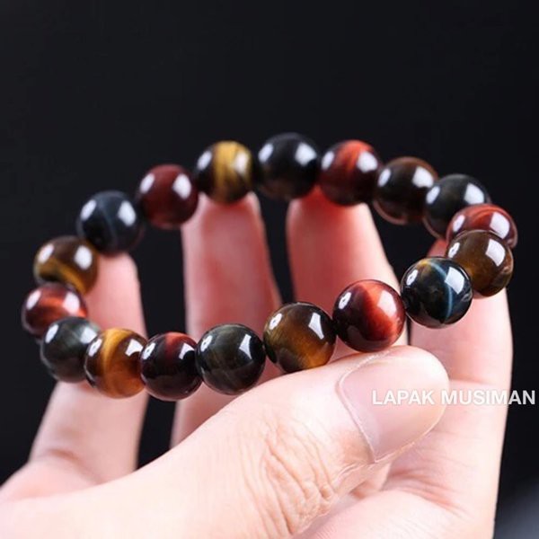 [Bayar di Tempat] GELANG BATU BIDURI SEPAH 3 WARNA MATA HARIMAU TIGER EYE ASLI ORIGINAL