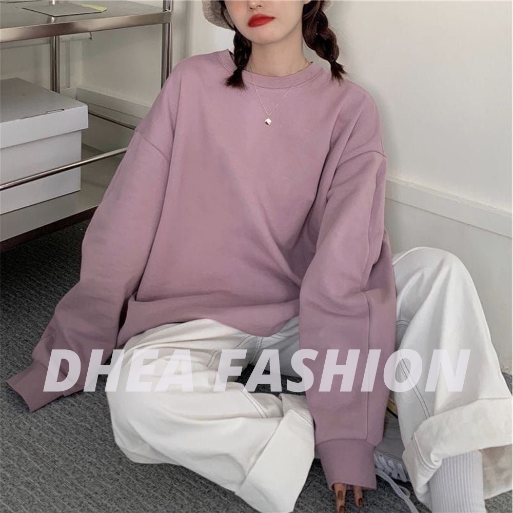 Sweater Basic Warna Taro Korea Style | Sweater Pria &amp; Wanita | Dhea Fashion