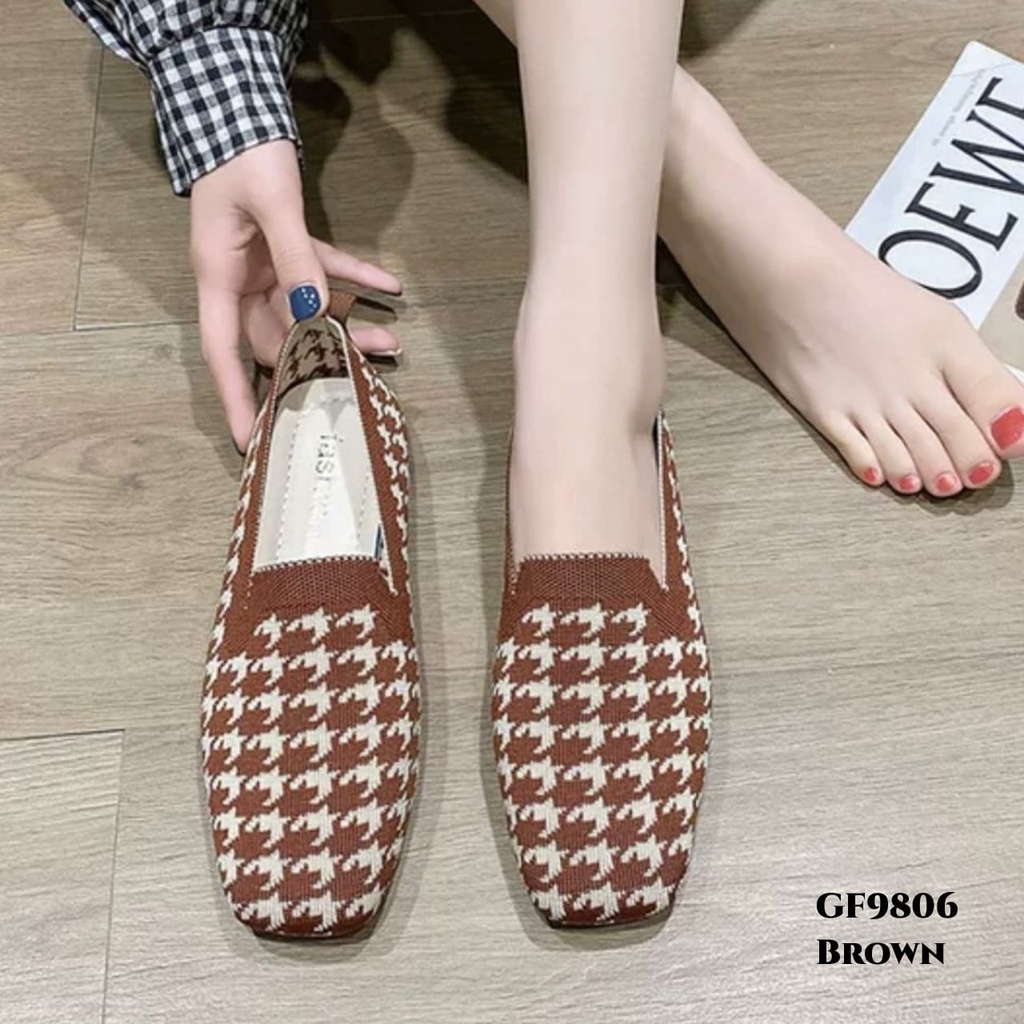 WYN SEPATU FLAT SHOES KNIT FABRIC CASUAL LADIES GF9806