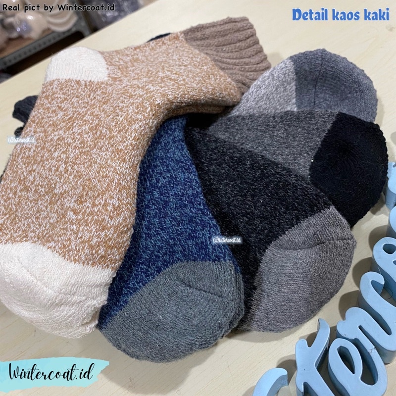 Kaos kaki winter wool thermal socks musim dingin hangat import wol gunung wanita pria unisex