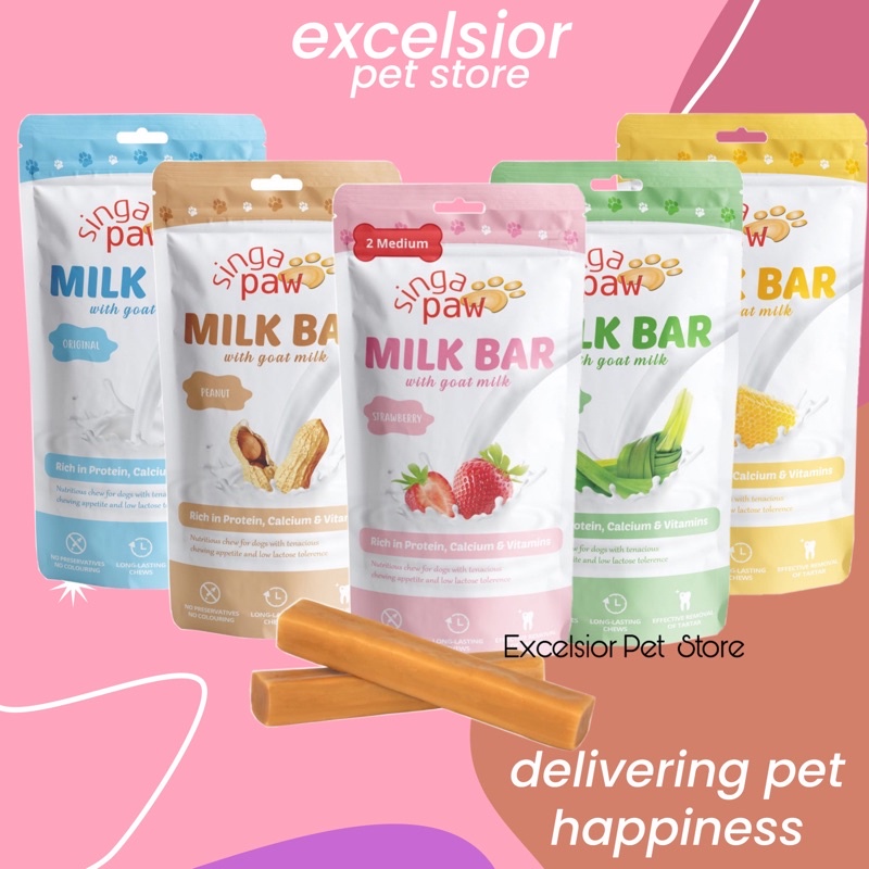 Singapaw Milk Bar Dog Treats Chew  / Snack Anjing