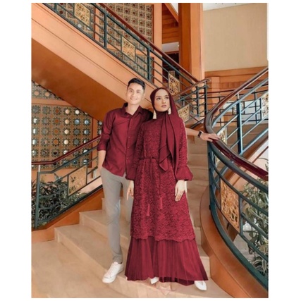 Baju Couple Pasangan Terbaru 2022 Pesta Kondangan Gamis Kebaya Kapel Keluarga Suami Istri Gamis Kond