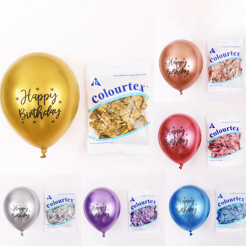 Balon Latex, Tulisan, Happy Birthday, 12inchi