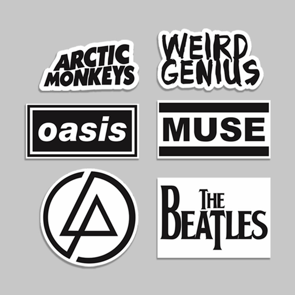 STIKER PACK - 15pcs BAND POP ROCK - STIKER AESTHETIC LAPTOP, AKSESORIS HP, ANTI AIR, MOTIF, HELM