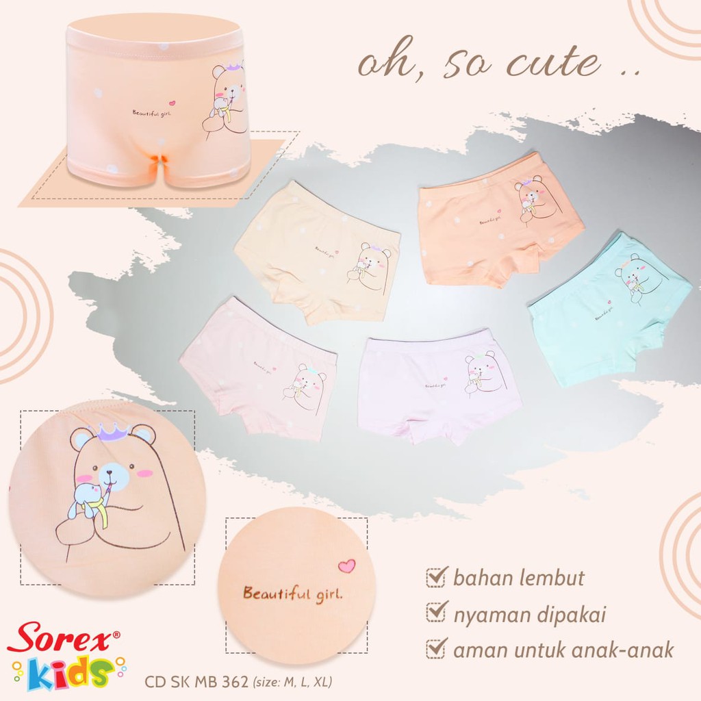 SOREX KIDS GIRL SK MR 362 - CD CELANA DALAM BOXER ANAK CEWEK PEREMPUAN