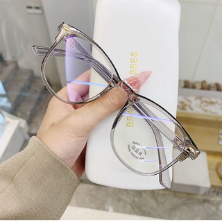 COD❤️Kacamata Anti Blue Light Bentuk Bulat Optik Frame Bulat Transparan Fashion Korea Gaya Vintage Untuk Wanita Pria Anti Radiasi