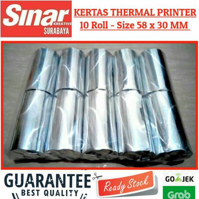 

KERTAS THERMAL PRINTER PAKET 10 ROLL 58x30 MM - Kertas Struk Printer Kasir