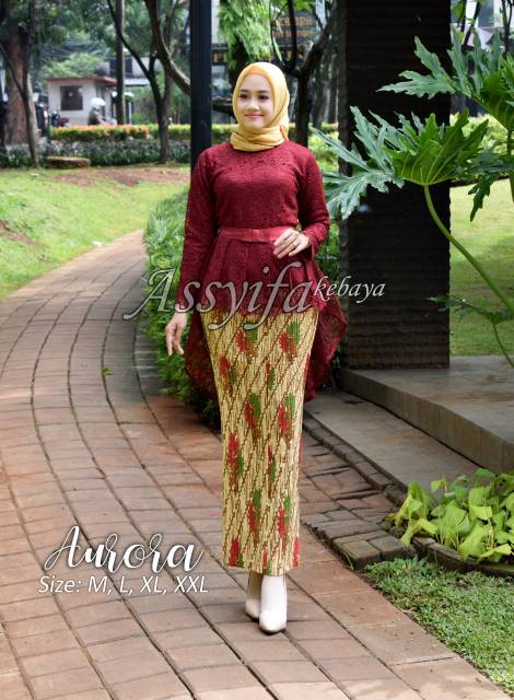 Kiranaol- Stelan kebaya brukat aurora/kebaya brukat pinguin/set kebaya brukat mix plisket panjang / Kebaya Wisuda / Kebaya Brukat Pesta / Kebaya Lamaran / Set Kebaya By Kiranaol-2