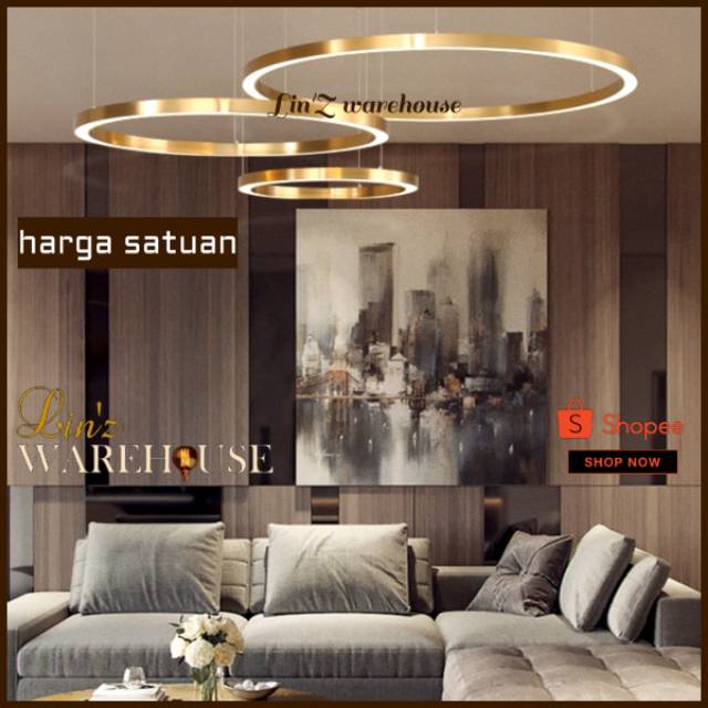 Lampu gantung MODERN LED GOLD RING 80 CM pendant lamp