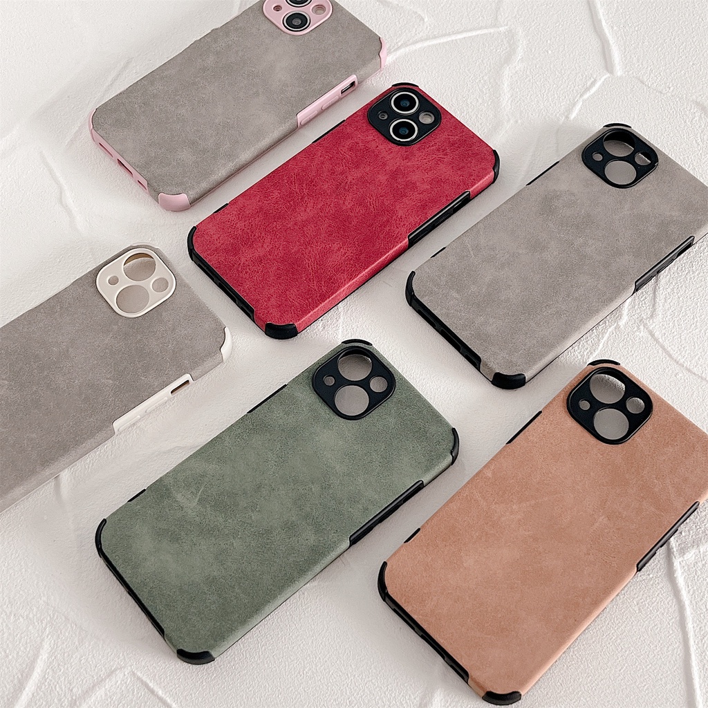 Case Bahan Silikon Flannel Anti Jatuh Untuk iPhone 13 12 11 Pro MAX XR IX XS MAX 7Plus 8Plus