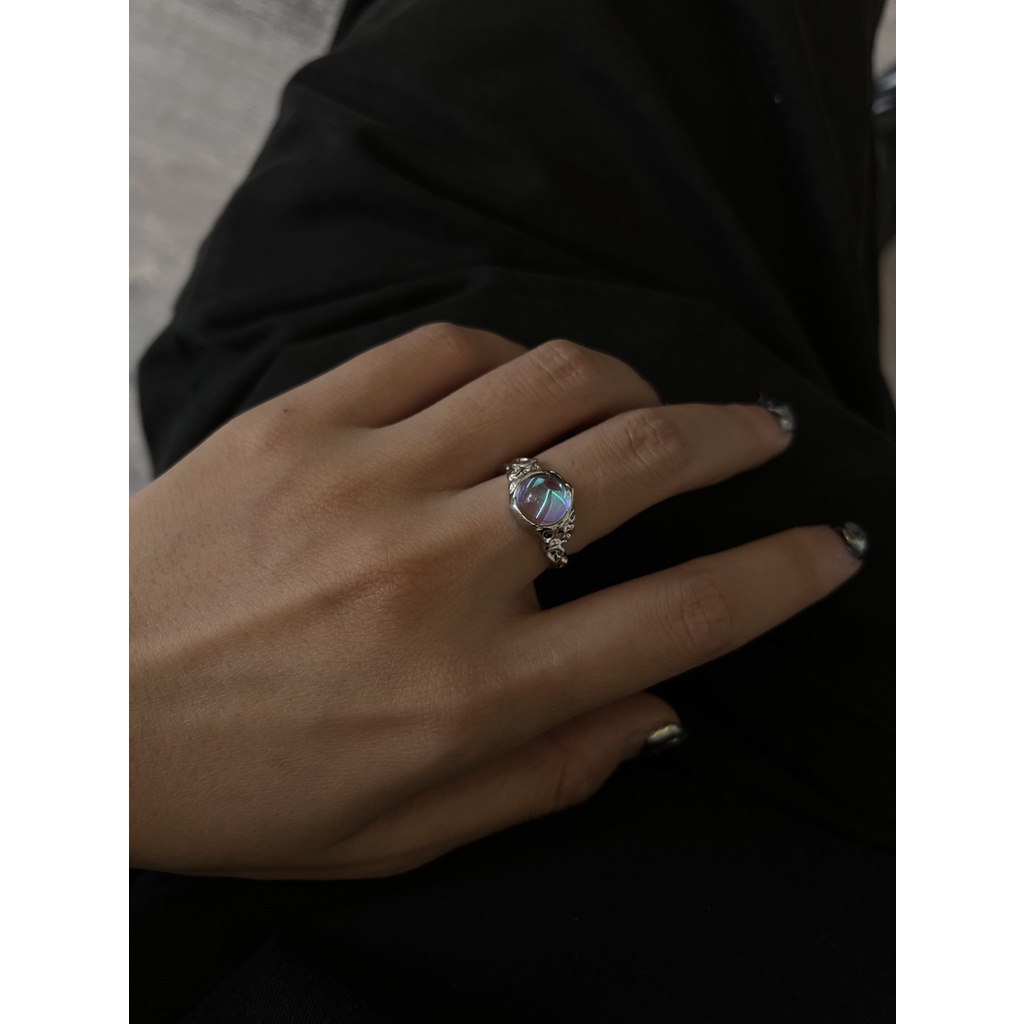 Cincin Batu Opal adjustable Untuk unisex