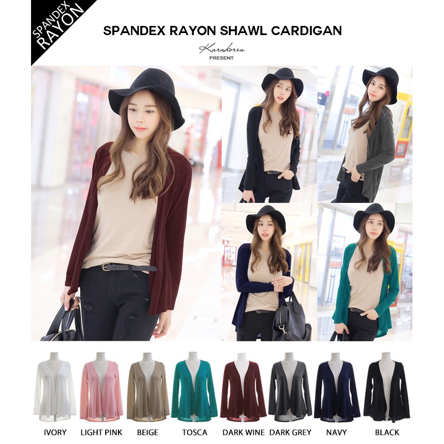 KARAKOREA Spandex Rayon Cardigan kerja outer cardigan jumbo