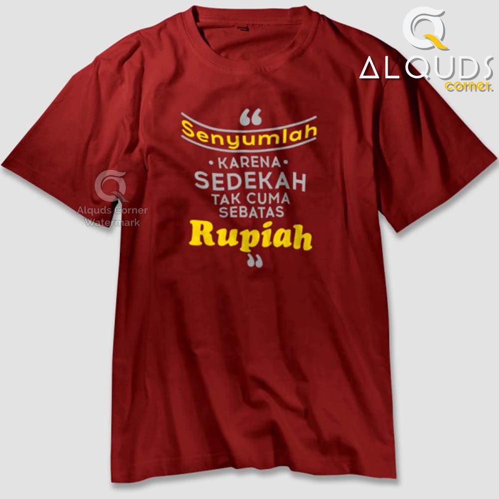 Kaos Dakwah Islami Premium SEDEKAH TAK SEKEDAR RUPIAH / Baju Distro Santri Muslim Eksklusif / 3461-5