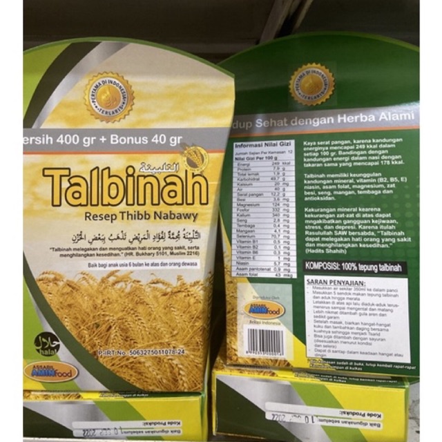 

Tepung Talbinah 400gr + 40 gr Resep Thibb Nabawy