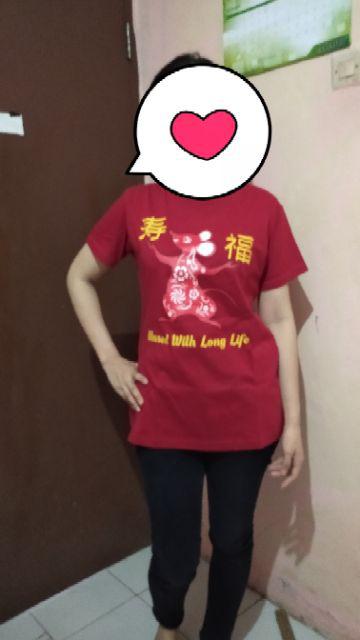 New Spirit Original Best Seller Kaos Imlek Chinese New Year 2020 Tahun Tikus Rat Mouse 302 Merah