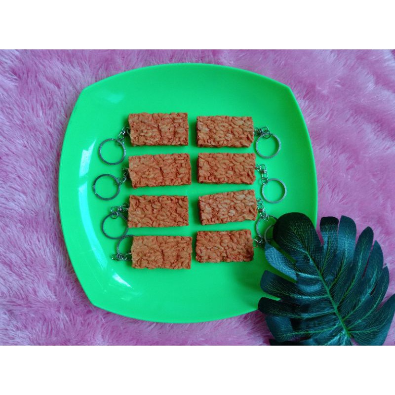 kay20 - Gantungan kunci unik tempe goreng ayam goreng lucu unik murah promo-2