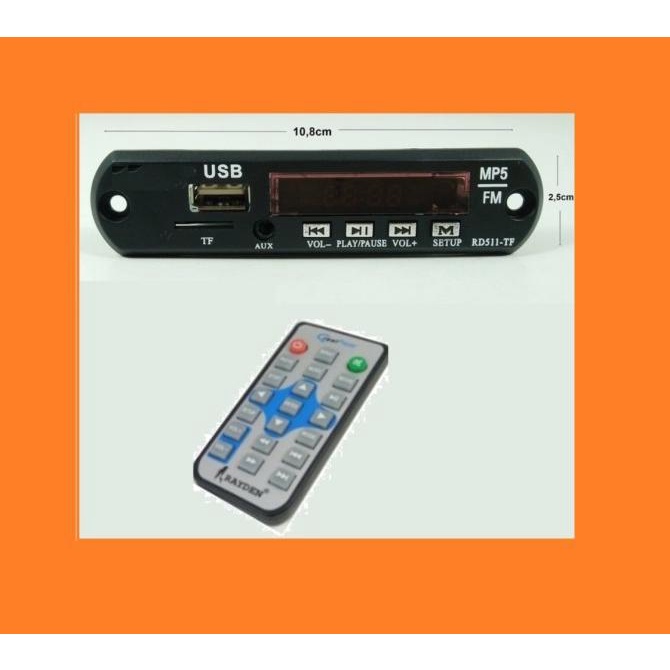 AVRIL - MODUL KIT 12V RAYDEN USB DIGITAL AUDIO VIDEO PLAYER MP3, MP4, MP5, FM