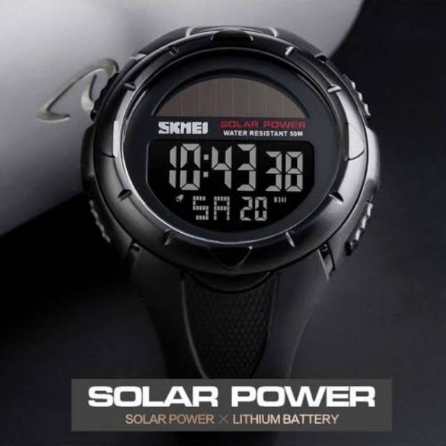 JAM COWOK SKMEI ORIGINAL 1405 SOLAR POWER WATERRESIST