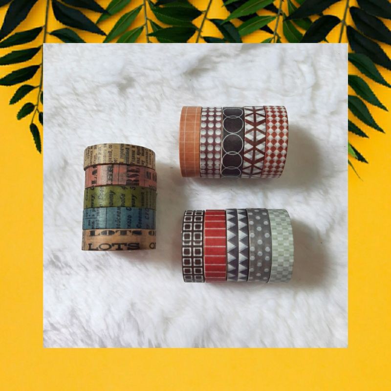 

[BISA COD] WASHI TAPE LUCU AESTHETIC | SOLASI KERTAS LUCU MOTIF ISI BANYAK