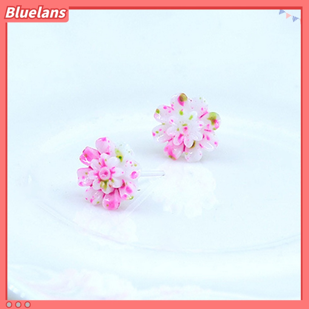 6 Pasang / Set Anting Tusuk Mini Portable Aneka Warna Bahan Resin Untuk Wanita