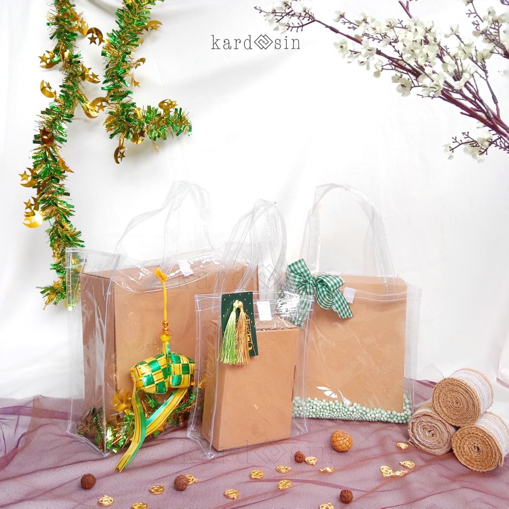 TAS BENING MIKA PLASTIK TRANSPARENT TRANSPARAN PAPER BAG PAPERBAG HAND BAG HANGBAG TAS JINJING TOPLE