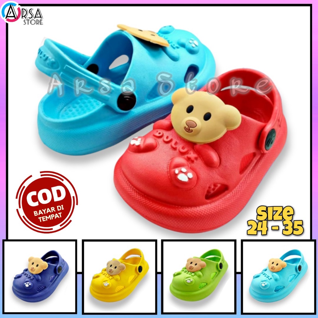 Sendal Sepatu Baby Anak Perempuan Terbaru / Sandal Baim Anak Cewek Motif Bear Lucu Umur 1 2 3 Tahun