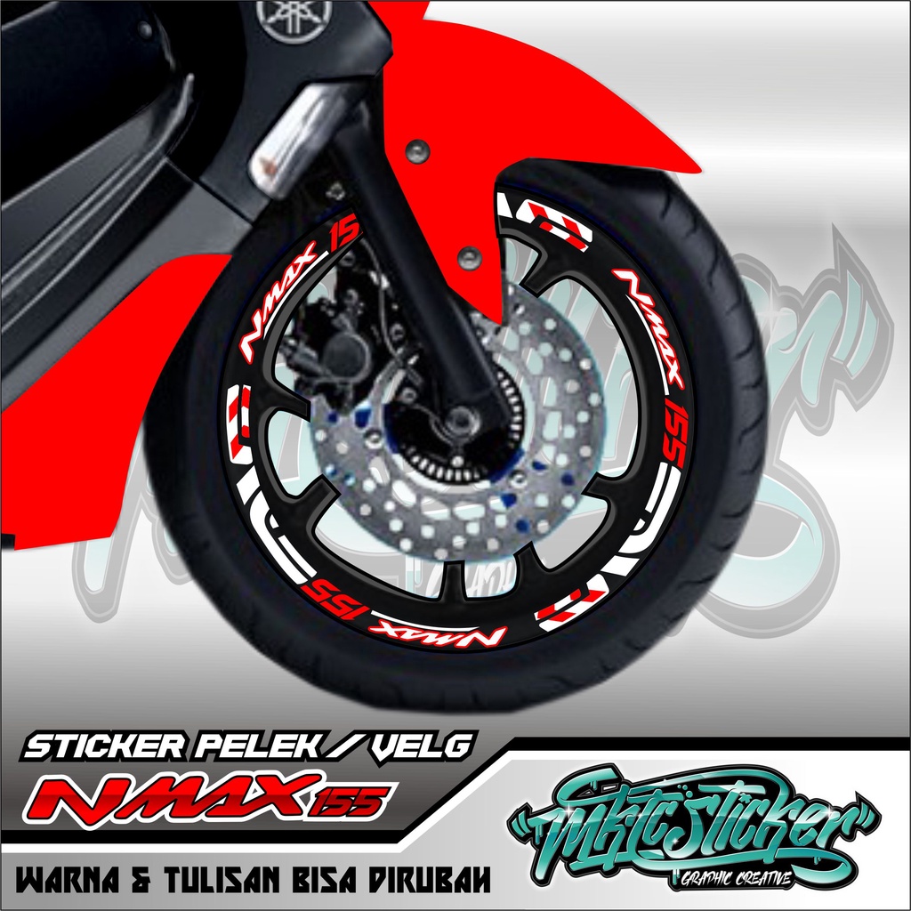 STICKER PELEK VELG YAMAHA NMAX UNTUK MOTOR WARNA MERAH