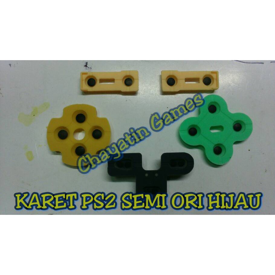 KARET STIK PS2 SEMI ORI HIJAU FULL SET