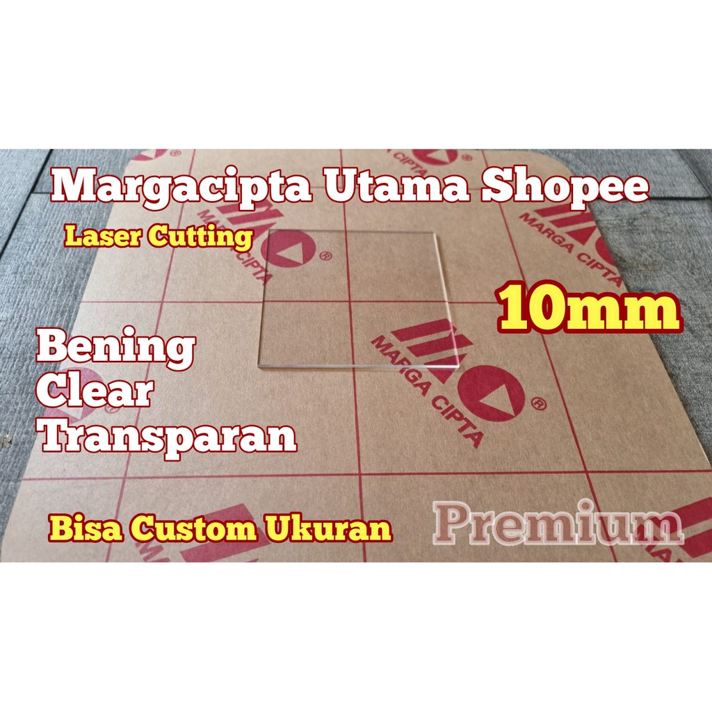 PREMIUM Acrylic 10mm Laser Cutting Bening Clear Potongan Akrilik Custom Transparan