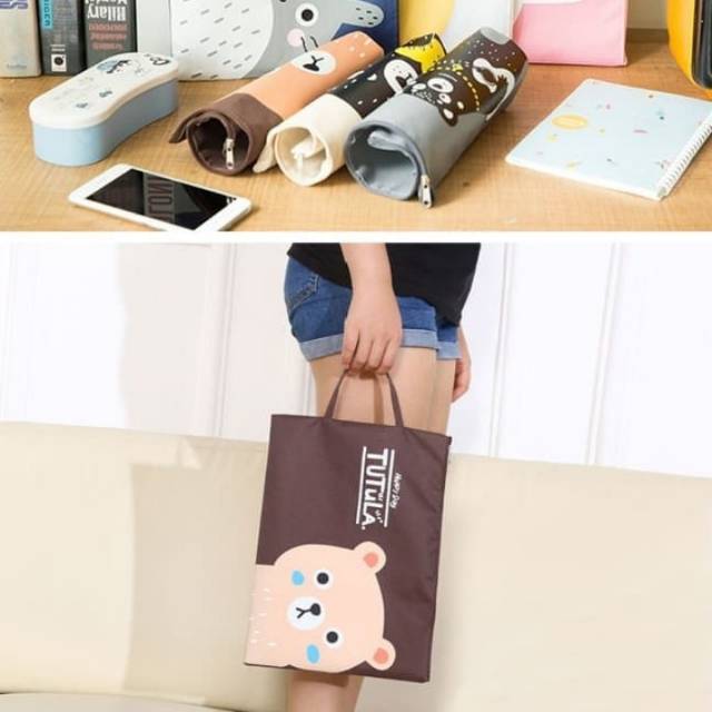 

PF01 CREATIVE FUN PRINT PORTABLE A4 FILE STORAGE POUCH BAG