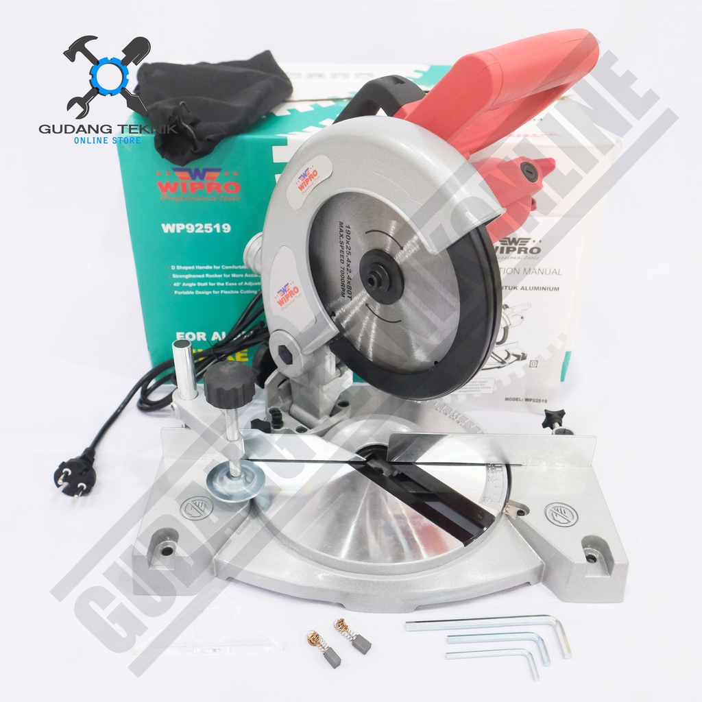 Mitter Saw 7&quot; WIPRO WP92519 / Gergaji Pigora Miter saw 7 Inch WP 92519 - Mesin Mitre Saw WIPRO