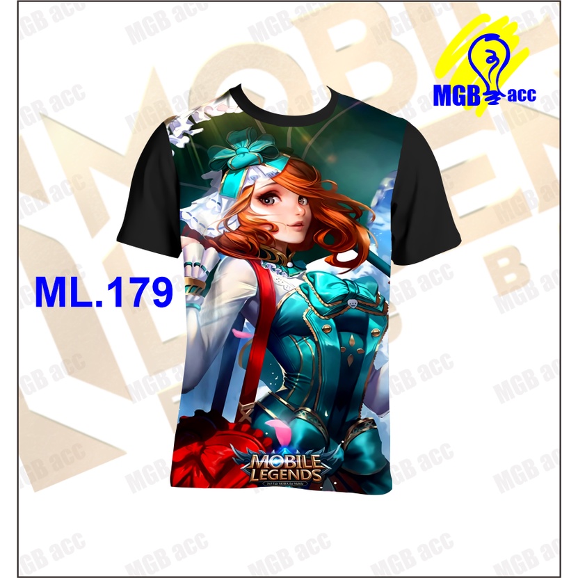 Kaos Baju Anak Atasan Laki Laki Perempuan Sublim Printing Lucu Motif Hero Mobile legend Mage Kagura