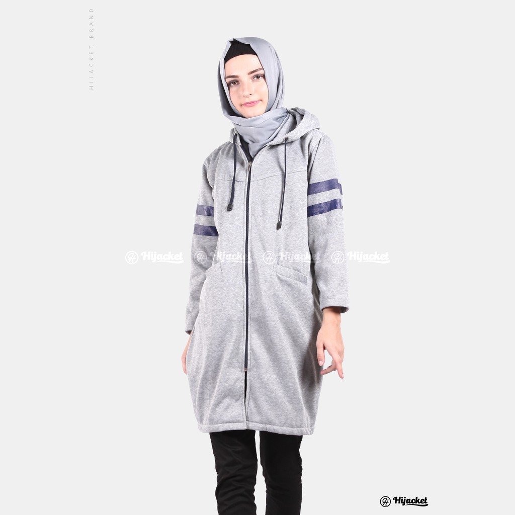 Hijacket® Beautix Series (All Size, XL, XXL) Jaket Wanita Bahan 100% Premium Fleece Asli-SKYGREY